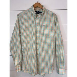 Southern Shirt Mens Medium Cotton‎ Gingham Plaid Button Down Shirt preppy